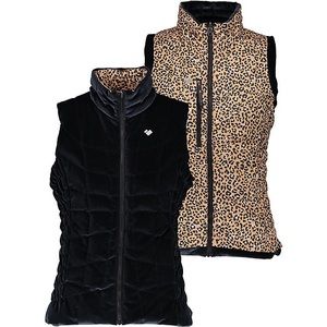 OBERMEYER Womens Soleil II Reversible Velvet Leopard Down Puffer Vest